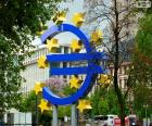 Heykel logosu, Avrupa Merkez Bankası, Frankfurt, Almanya